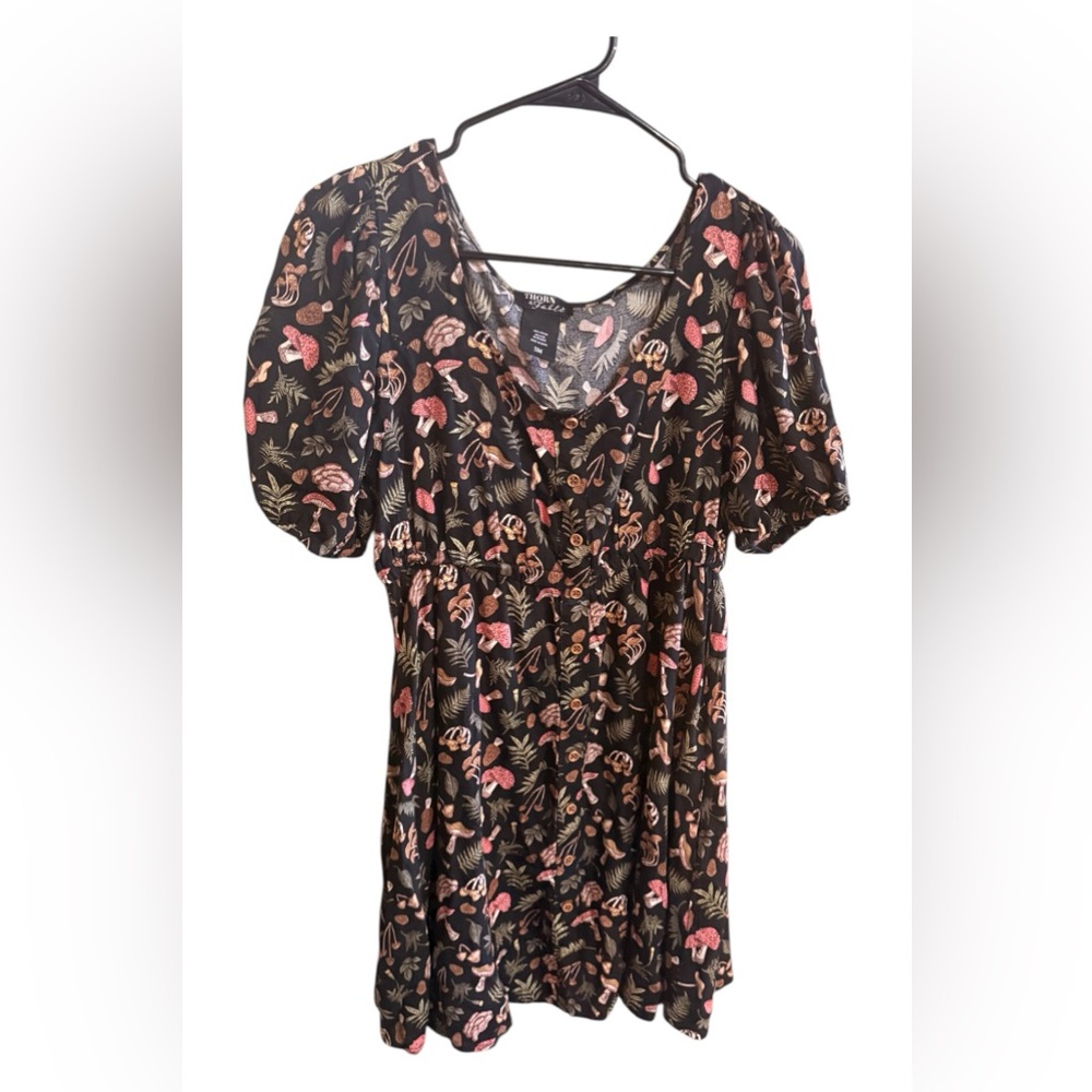 Hot Topic (thorn and fable) Black Floral Mushroom Dress